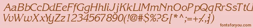 IntuitionsskItalic Font – Brown Fonts on Pink Background