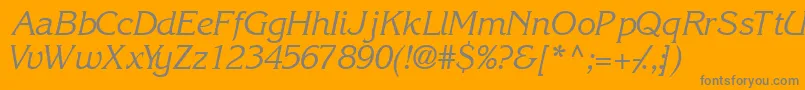 フォントIntuitionsskItalic – オレンジの背景に灰色の文字