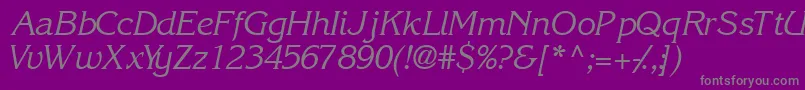 Police IntuitionsskItalic – polices grises sur fond violet