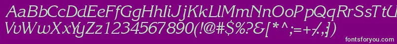 IntuitionsskItalic Font – Green Fonts on Purple Background