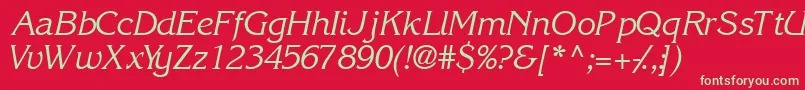 IntuitionsskItalic Font – Green Fonts on Red Background