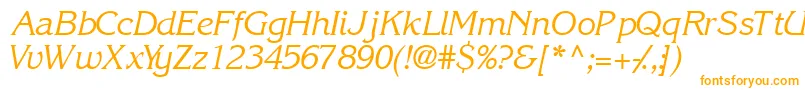 フォントIntuitionsskItalic – 白い背景にオレンジのフォント