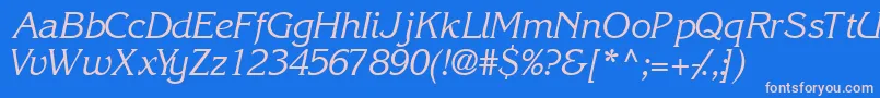 フォントIntuitionsskItalic – ピンクの文字、青い背景