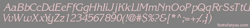 IntuitionsskItalic Font – Pink Fonts on Gray Background