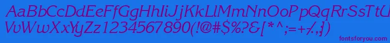 IntuitionsskItalic Font – Purple Fonts on Blue Background