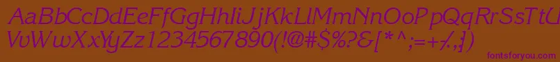 IntuitionsskItalic Font – Purple Fonts on Brown Background