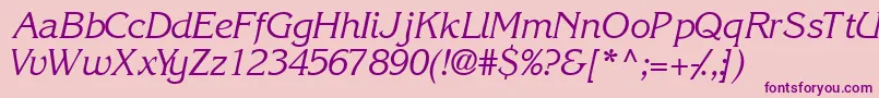 IntuitionsskItalic-Schriftart – Violette Schriften auf rosa Hintergrund