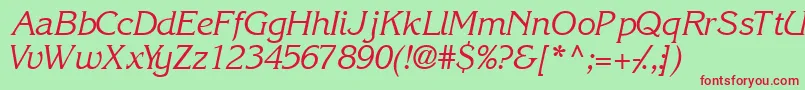 IntuitionsskItalic Font – Red Fonts on Green Background