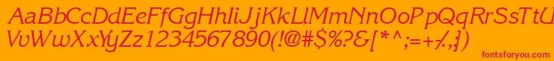 フォントIntuitionsskItalic – オレンジの背景に赤い文字