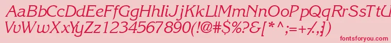 IntuitionsskItalic-Schriftart – Rote Schriften auf rosa Hintergrund