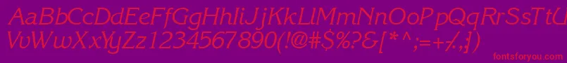 IntuitionsskItalic Font – Red Fonts on Purple Background