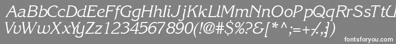 IntuitionsskItalic-Schriftart – Weiße Schriften auf grauem Hintergrund