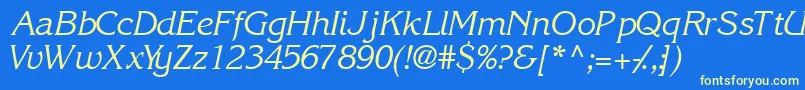 IntuitionsskItalic Font – Yellow Fonts on Blue Background