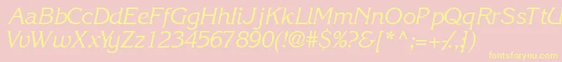 IntuitionsskItalic Font – Yellow Fonts on Pink Background