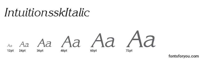 Размеры шрифта IntuitionsskItalic