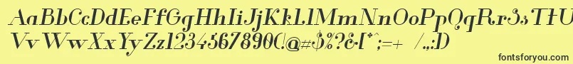 Glamor Mediumitalic Font – Black Fonts on Yellow Background