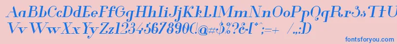 Glamor Mediumitalic Font – Blue Fonts on Pink Background