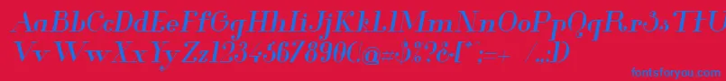 Glamor Mediumitalic Font – Blue Fonts on Red Background