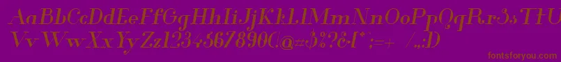 Fonte Glamor Mediumitalic – fontes marrons em um fundo roxo