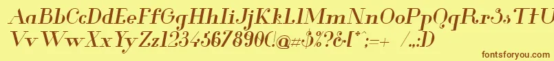 Glamor Mediumitalic Font – Brown Fonts on Yellow Background