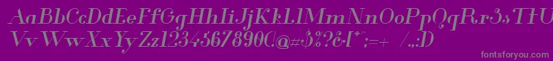 Fonte Glamor Mediumitalic – fontes cinzas em um fundo violeta