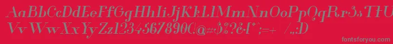フォントGlamor Mediumitalic – 赤い背景に灰色の文字
