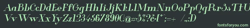 Glamor Mediumitalic Font – Green Fonts on Black Background