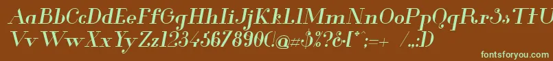 Шрифт Glamor Mediumitalic – зелёные шрифты на коричневом фоне