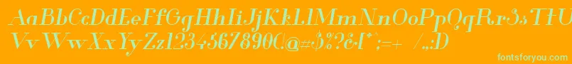 Glamor Mediumitalic Font – Green Fonts on Orange Background