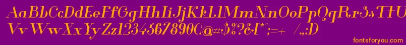 Glamor Mediumitalic Font – Orange Fonts on Purple Background