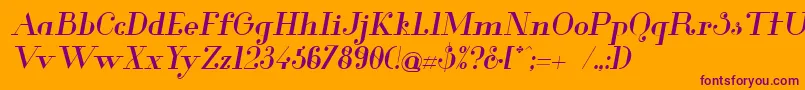Glamor Mediumitalic Font – Purple Fonts on Orange Background