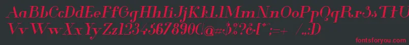 フォントGlamor Mediumitalic – 黒い背景に赤い文字