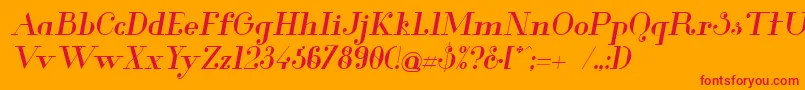 Glamor Mediumitalic Font – Red Fonts on Orange Background
