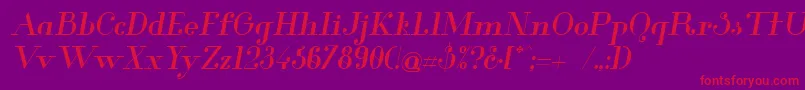 Glamor Mediumitalic Font – Red Fonts on Purple Background