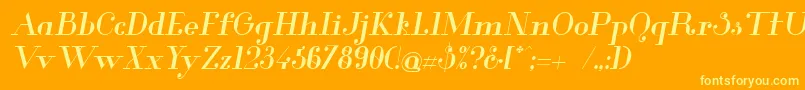 Glamor Mediumitalic Font – Yellow Fonts on Orange Background
