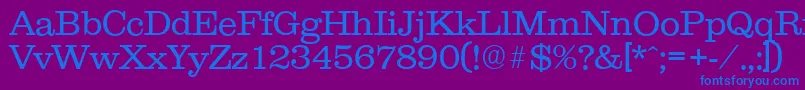 ClareserialLight Font – Blue Fonts on Purple Background