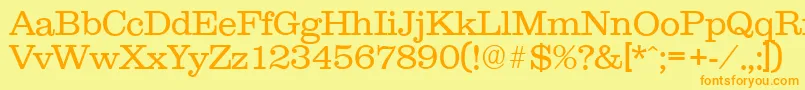 ClareserialLight Font – Orange Fonts on Yellow Background