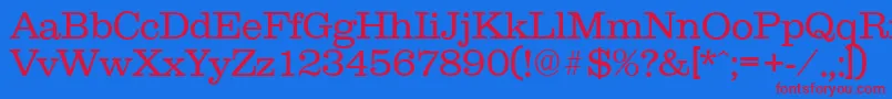 ClareserialLight Font – Red Fonts on Blue Background