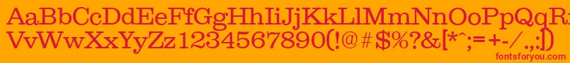 ClareserialLight Font – Red Fonts on Orange Background