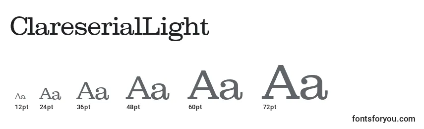 ClareserialLight Font Sizes