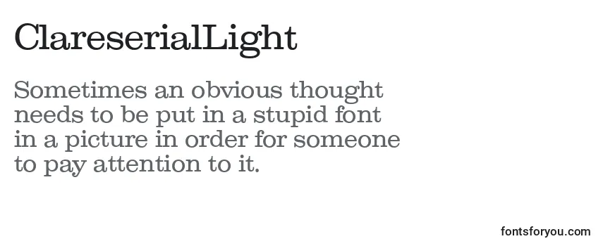 Review of the ClareserialLight Font