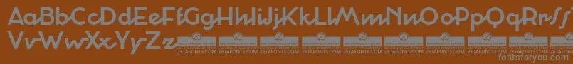 CocosignumCorsivoItalicoBoldTrial-fontti – harmaat kirjasimet ruskealla taustalla