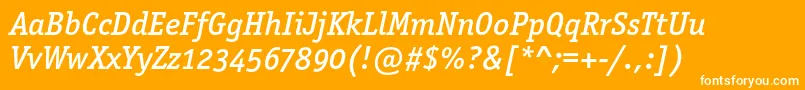OfficinaserifmediumoscItalic Font – White Fonts on Orange Background