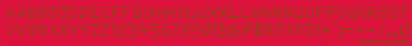Usis1949-Schriftart – Braune Schriften auf rotem Hintergrund
