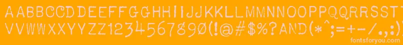 Usis1949-Schriftart – Rosa Schriften auf orangefarbenem Hintergrund