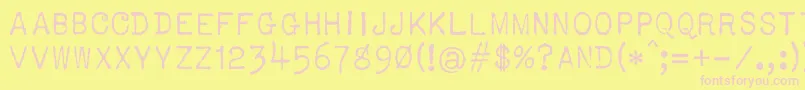 Usis1949-fontti – vaaleanpunaiset fontit keltaisella taustalla