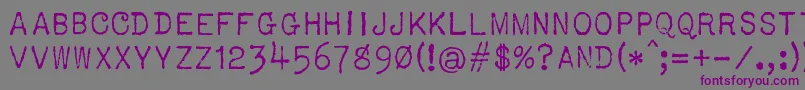 Usis1949-fontti – violetit fontit harmaalla taustalla