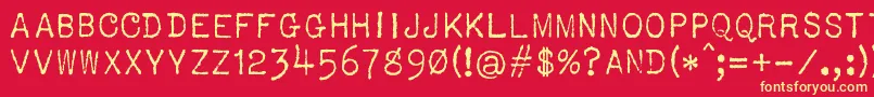 Usis1949 Font – Yellow Fonts on Red Background