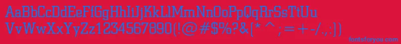 SquareSlabserif711LightBt-Schriftart – Blaue Schriften auf rotem Hintergrund