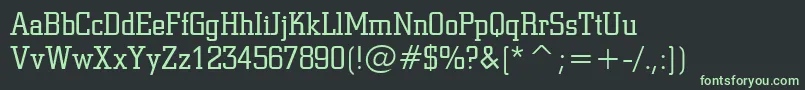 Шрифт SquareSlabserif711LightBt – зелёные шрифты на чёрном фоне